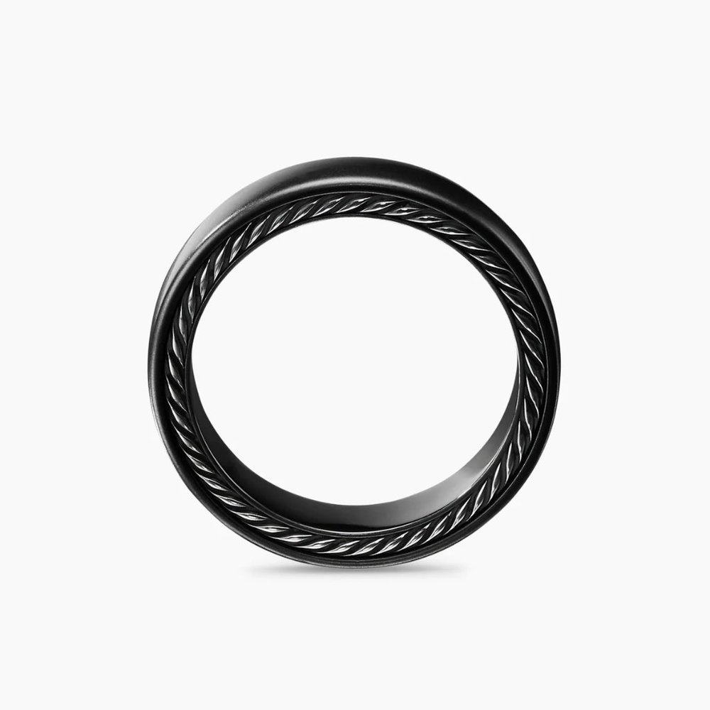 David Yurman Streamline Band Ring Black Titanium, 6mm, Size 7